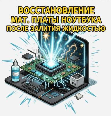 Восстановление мат. платы ноутбука после залития жидкостью