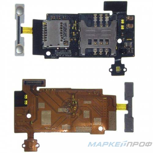 Шлейф LG P700 (L7) + разъем сим/карты памяти