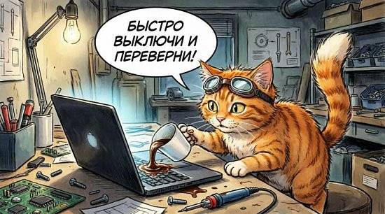 Что делать, если залил ноутбук чаем, кофе или пивом
