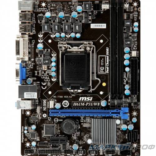 Материнская плата S1155 MSI H61M-P31/W8 (Б/У)