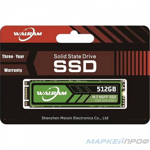 SSD накопитель 512Gb M.2 SATA 2280 WalRam